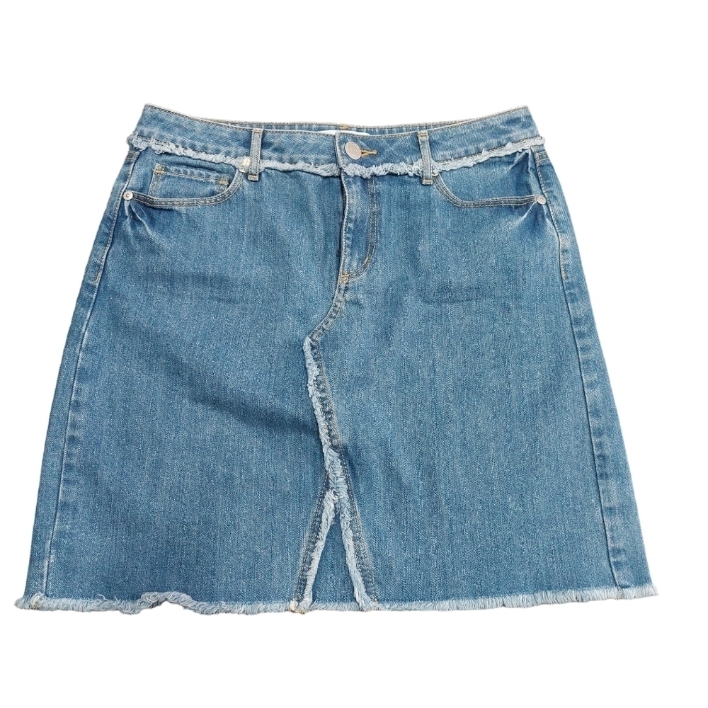 Loft Distressed Mini Denim Skirt- size 4